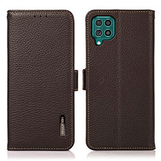 Leather Case Stands Flip Cover Holder B03H for Samsung Galaxy M62 4G Brown