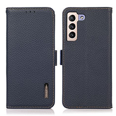 Leather Case Stands Flip Cover Holder B03H for Samsung Galaxy S21 Plus 5G Blue