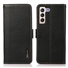 Leather Case Stands Flip Cover Holder B03H for Samsung Galaxy S22 Plus 5G Black