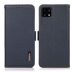 Leather Case Stands Flip Cover Holder B03H for Sharp Aquos Sense4 Blue