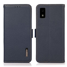 Leather Case Stands Flip Cover Holder B03H for Sharp Aquos wish2 Blue