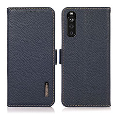 Leather Case Stands Flip Cover Holder B03H for Sony Xperia 10 III Lite Blue