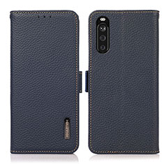 Leather Case Stands Flip Cover Holder B03H for Sony Xperia 10 III SO-52B Blue