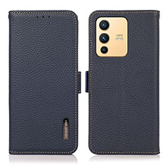 Leather Case Stands Flip Cover Holder B03H for Vivo V23 5G Blue