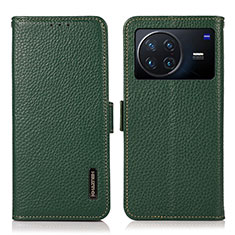 Leather Case Stands Flip Cover Holder B03H for Vivo X Note Green