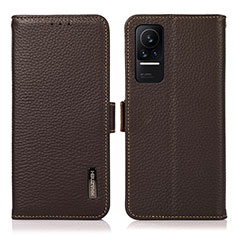 Leather Case Stands Flip Cover Holder B03H for Xiaomi Civi 5G Brown