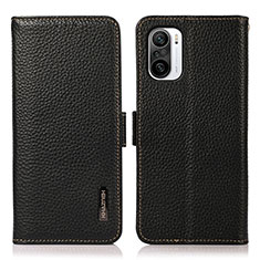 Leather Case Stands Flip Cover Holder B03H for Xiaomi Mi 11i 5G Black