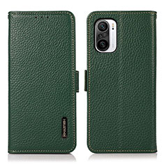 Leather Case Stands Flip Cover Holder B03H for Xiaomi Mi 11i 5G Green