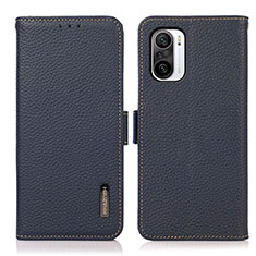 Leather Case Stands Flip Cover Holder B03H for Xiaomi Mi 11X 5G Blue