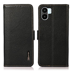 Leather Case Stands Flip Cover Holder B03H for Xiaomi Poco C50 Black