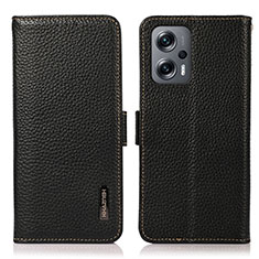 Leather Case Stands Flip Cover Holder B03H for Xiaomi Poco X4 GT 5G Black