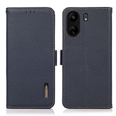 Leather Case Stands Flip Cover Holder B03H for Xiaomi Redmi 13C Blue