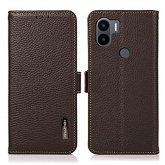 Leather Case Stands Flip Cover Holder B03H for Xiaomi Redmi A1 Plus Brown