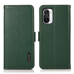 Leather Case Stands Flip Cover Holder B03H for Xiaomi Redmi K40 Pro+ Plus 5G Green