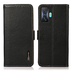 Leather Case Stands Flip Cover Holder B03H for Xiaomi Redmi K50 Gaming 5G Black