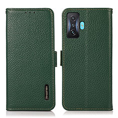 Leather Case Stands Flip Cover Holder B03H for Xiaomi Redmi K50 Gaming AMG F1 5G Green