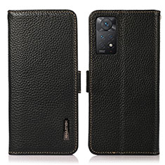 Leather Case Stands Flip Cover Holder B03H for Xiaomi Redmi Note 12 Pro 4G Black