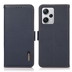 Leather Case Stands Flip Cover Holder B03H for Xiaomi Redmi Note 12 Pro+ Plus 5G Blue