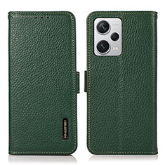 Leather Case Stands Flip Cover Holder B03H for Xiaomi Redmi Note 12 Pro+ Plus 5G Green