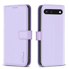 Leather Case Stands Flip Cover Holder B04F for Google Pixel 7 5G Clove Purple