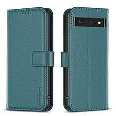 Leather Case Stands Flip Cover Holder B04F for Google Pixel 7 Pro 5G Green