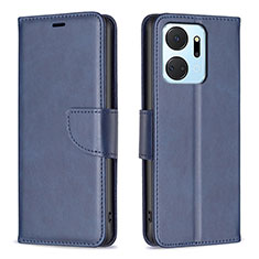 Leather Case Stands Flip Cover Holder B04F for Huawei Honor X7a Blue