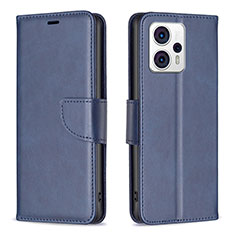 Leather Case Stands Flip Cover Holder B04F for Motorola Moto G13 Blue