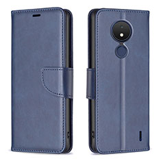 Leather Case Stands Flip Cover Holder B04F for Nokia C21 Blue