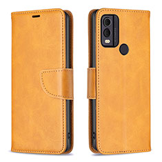 Leather Case Stands Flip Cover Holder B04F for Nokia C22 Light Brown