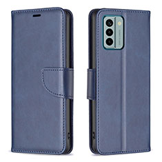 Leather Case Stands Flip Cover Holder B04F for Nokia G22 Blue