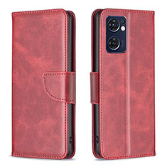 Leather Case Stands Flip Cover Holder B04F for OnePlus Nord CE 2 5G Red