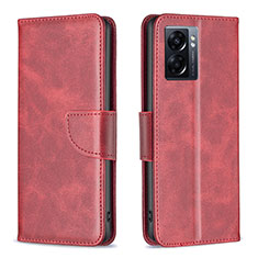 Leather Case Stands Flip Cover Holder B04F for OnePlus Nord N300 5G Red