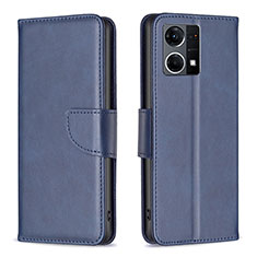 Leather Case Stands Flip Cover Holder B04F for Oppo F21s Pro 4G Blue
