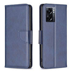 Leather Case Stands Flip Cover Holder B04F for Realme Narzo 50 5G Blue