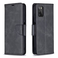 Leather Case Stands Flip Cover Holder B04F for Samsung Galaxy A02s Black