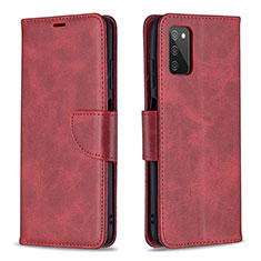 Leather Case Stands Flip Cover Holder B04F for Samsung Galaxy A03s Red