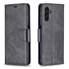 Leather Case Stands Flip Cover Holder B04F for Samsung Galaxy A04s Black