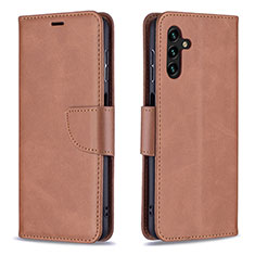 Leather Case Stands Flip Cover Holder B04F for Samsung Galaxy A04s Brown