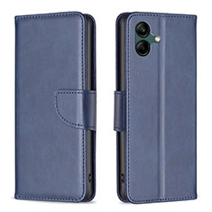 Leather Case Stands Flip Cover Holder B04F for Samsung Galaxy A05 Blue