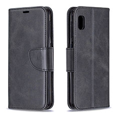 Leather Case Stands Flip Cover Holder B04F for Samsung Galaxy A10e Black