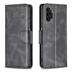 Leather Case Stands Flip Cover Holder B04F for Samsung Galaxy A13 4G Black