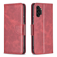 Leather Case Stands Flip Cover Holder B04F for Samsung Galaxy A13 4G Red