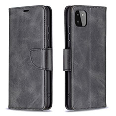 Leather Case Stands Flip Cover Holder B04F for Samsung Galaxy A22 5G Black