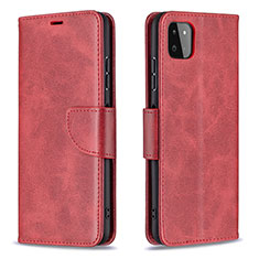 Leather Case Stands Flip Cover Holder B04F for Samsung Galaxy A22 5G Red