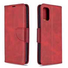 Leather Case Stands Flip Cover Holder B04F for Samsung Galaxy A41 Red