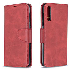 Leather Case Stands Flip Cover Holder B04F for Samsung Galaxy A50S Red