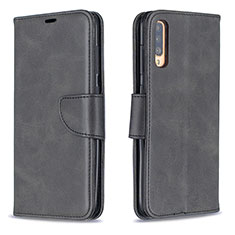 Leather Case Stands Flip Cover Holder B04F for Samsung Galaxy A70 Black