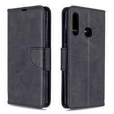 Leather Case Stands Flip Cover Holder B04F for Samsung Galaxy A70E Black
