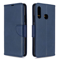 Leather Case Stands Flip Cover Holder B04F for Samsung Galaxy A70E Blue