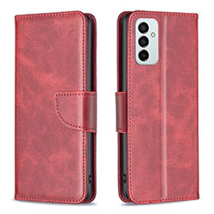 Leather Case Stands Flip Cover Holder B04F for Samsung Galaxy F23 5G Red